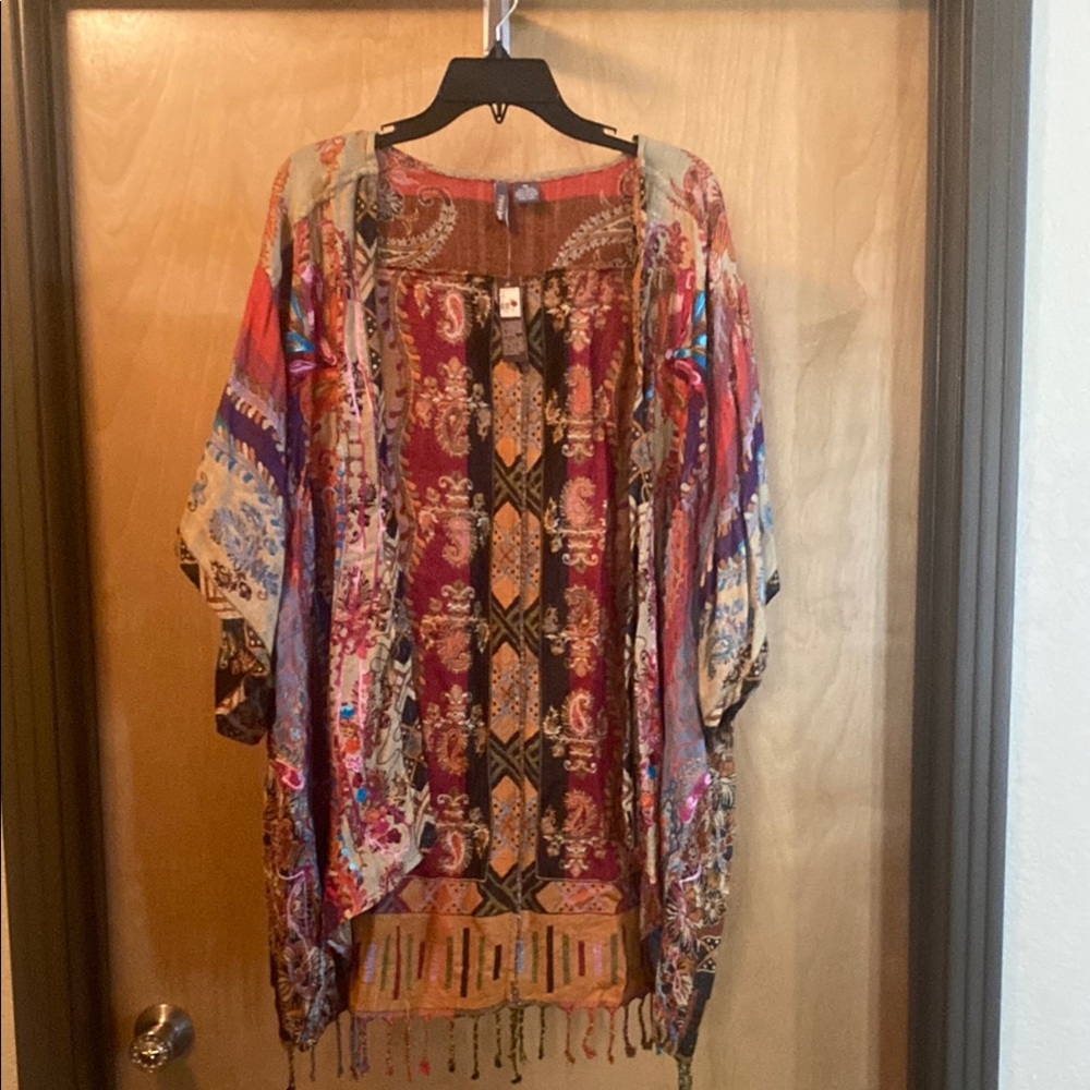 ANU Bohemian Multicolor Kimono Cardigan; Size XL